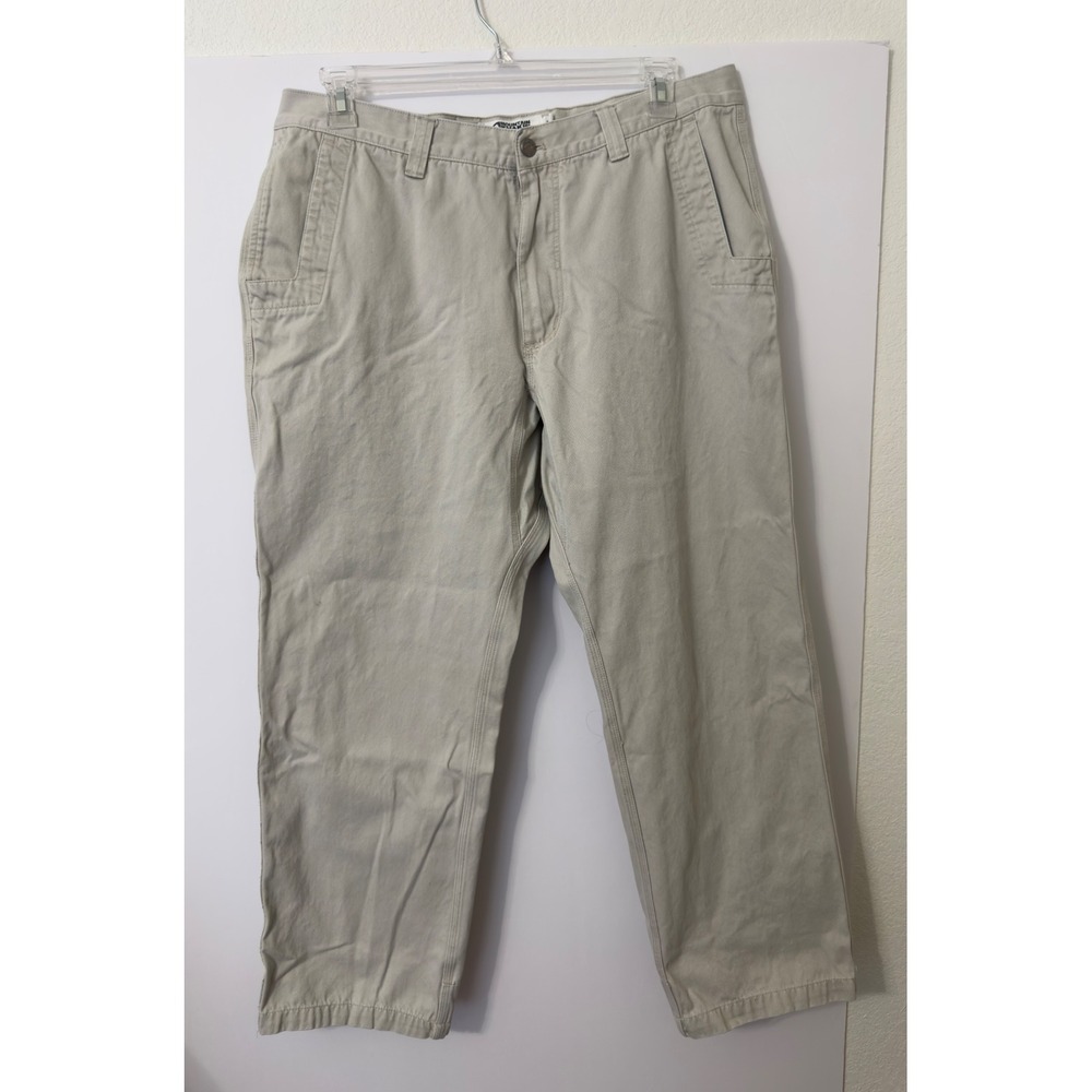 Mountain Khakis Relaxed Fit Pants Mens 40x32 Khaki Good Cotton Twill Heavy Duty